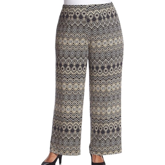 Black Multi Plus Size Pants - Picture 1 of 4